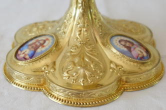 Solid silver gilt antique French Gothic Chalice.